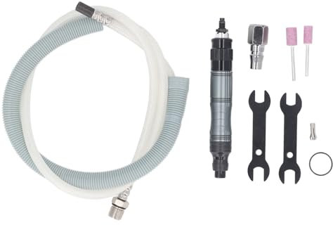 Mini Kit de Amoladora de Aire, Lápiz Neumático de 1/4 Pulgadas, 70000 RPM, con Pinza de 2,38mm/3mm para Cortar, Pulir y Soldar