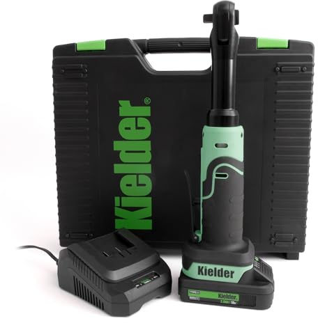 Kielder KWT-010-21 Ratschen-Set, 18 V, Li-Ion, kabellos, 0,95 cm (3/8 Zoll), lange Reichweite, 1 x 2,0 Ah Li-Ion TYPE18 Akku, Ladegerät und Koffer