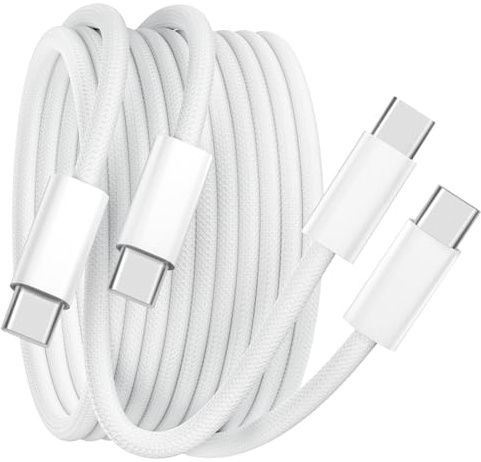 USB C Kabel 2Pack 1.8M USB C Ladekabel 60W Geflecht Schnellladekabel (weiß) | PD3.0 USB C Ladekabel Für iPhone 17/16/15/15Pro Serie,Samsung S24/S23,Google Pixel,Huawei,OnePlus,LG,Xiaomi,Sony usw