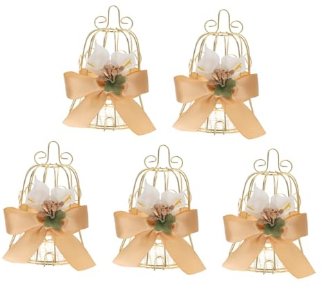 UTHCLO 5stücke Teiliges Hohlraum-vogelkäfig Zuckerdose Aus Eleganter Süßigkeitenbehälter Für Hochzeiten Und Partys Kreative Aufbewahrungslösung Langlebiges Design