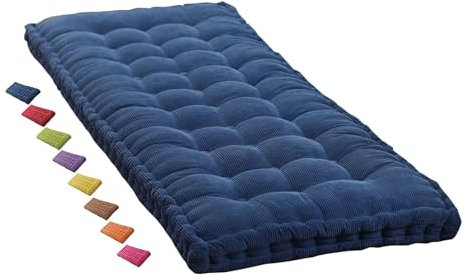 Outdoor Bankauflage mit dicker Sitzfläche und Rückenlehne, 55 x 180 cm, Blau, Gartenstuhlauflage für große Bänke 150 x 50/160 x 50/200 x 55 cm Optionen erhältlich