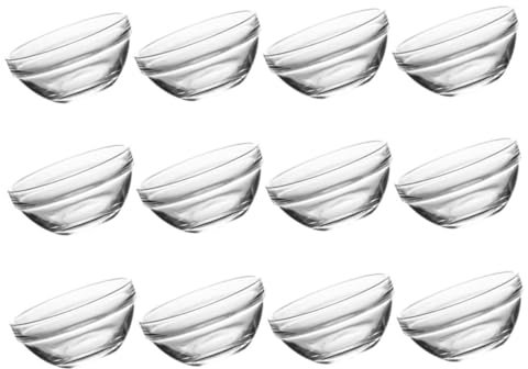 VOSAREA Multifonctions Bols en Verre Résistant la Chaleur Lot de 12 pour Dessert et Gelée Adaptés au Réfrigérateur, Cuisine