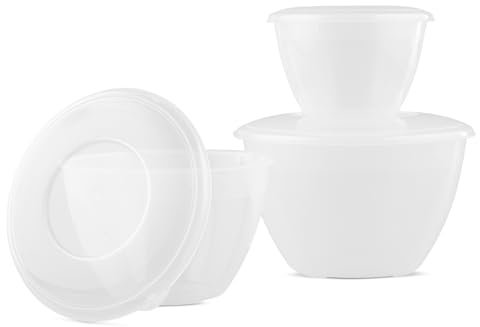 WINSOME Plastic Pudding Bowls with Lids | (Set of 3) Pudding Bowl | BPA-Free & Microwavable Pudding Steamer | Food Safe Pudding Bowls for Steaming | 3 Different Sizes