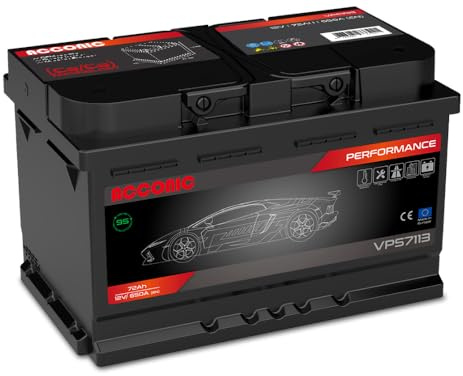 Acconic VP57113 Performance 72Ah Autobatterie ersetzt 70Ah 71Ah 72Ah (278x175x175mm)