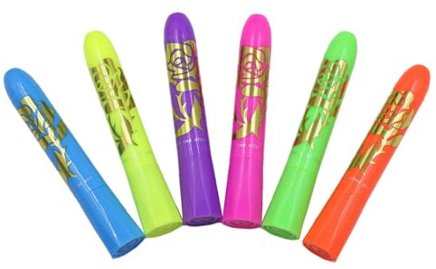 Fangfhai Neon-Körperfarbe, 6 Stück, leuchtet im Dunkeln, Stift-Glitzer, waschbar, langanhaltend, schnell trocknend, Make-up für Nachtclubs, Partys, Musikfestivals, Cosplay, Events, Themen-Hochzeiten