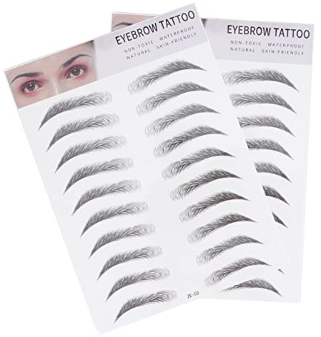 Veemoon 2 pezzi Adesivi per Sopracciglia Imitazione Naturale Trasferimento Facile e Strumento per Sopracciglia e Realistico e Duraturo