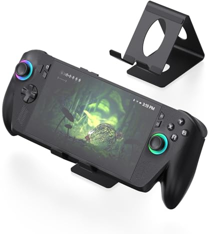 EJGAME Skrivbordsstativ kompatibelt med ROG Xbox Ally/Ally X/PlayStation Portal/Steam Deck/ROG Ally/X/Switch 2, stationär handhållen spelkonsolhållare med halkfri silikondyna (svart)