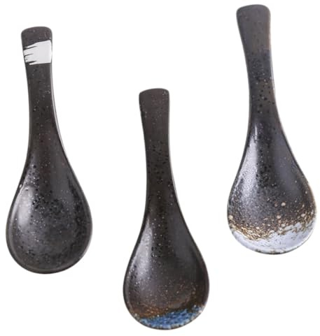 Toyvian 3 piezas Cucharas de Japonesas para Sopa y Arroz Antideslizantes con Diseño Simple y Colores Aleatorios Adecuadas para Hogar y Hotel Color Aleatorio Color Aleatorio