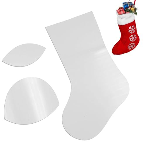 Nähschablone für Weihnachtsstrumpf, DIY-Nähmuster, rutschfestes Acryl-Lineal, 8/12/15 Zoll für Bastelarbeiten, Weihnachtsdekoration, Zuhause und Geschenke