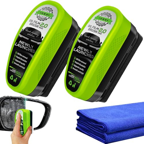 Oil Film Cleaning Brush, Ölfilmentferner für Autoglas, Scheibenreiniger Auto, Oil Film Remover For Car, Glass Cleaning Board, Ölfilm-Entferner für Windschutzscheiben Autoscheiben (2pcs)