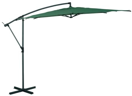 Hespéride - Ombrellone a braccio laterale Manoa, Verde oliva/Grafite, 2,5 x 2,5 m, Acciaio anticorrosione, Tessuto idrorepellente, Rotazione a 360° - Per giardino e terrazzo