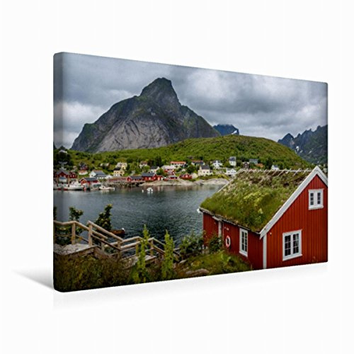 Premium Textil-Leinwand 45 x 30 cm Quer-Format Reine, Lofoten | Wandbild, HD-Bild auf Keilrahmen, Fertigbild auf hochwertigem Vlies, Leinwanddruck von Dirk Sulima