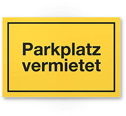 Komma Security Parkplatz vermietet Schild 30 x 20 cm Parkverbot Schild Parken Verboten Hinweisschild Privatparkplatz reserviert - freihalten Parkplatzschild vermietet - Falschparker