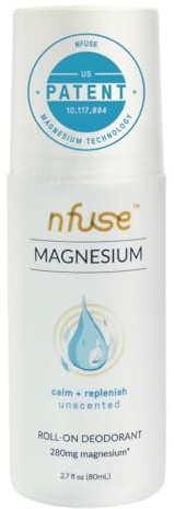 nfuse Magnesium Roll-On Deodorant - Natural, Aluminum-Free & Fragrance-Free - Patented Magnesium Delivery Technology - Unscented (Calm and Replenish)