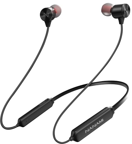 NANAMI Earbuds, Update Bluetooth Wireless Headphones, IPX7 Waterproof, in-Ear Earphones with Mic, Magnetic Neckband, HiFi Stereo Deep Bass Noise Cancellation Headsets,18 Hours Playtime for Gym,Sports