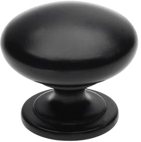 SIRO Pomo para muebles de estilo rústico, 1533, de metal negro mate, diámetro de 33 mm, 1 unidad