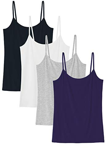Vislivin Women's Basic Solid Camisole Adjustable Spaghetti Strap Tank Tops