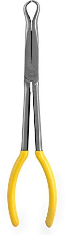 QWORK® Long Reach Hose Grip Pliers, Long Nose Spark Plug Pliers with Ring Tip, 11 / 280mm