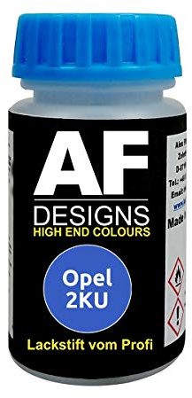 Alex Flittner Designs Lackstift für Opel EUROPABLAU PEARL metallic 2KU | Lackstift geeignet für Farbcode: 2KU und Farbname: EUROPABLAU PEARL metallic