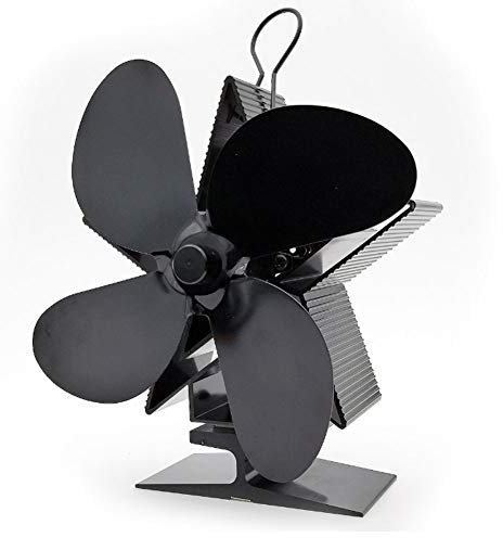 Camini Stufa Ventilatore 4 lama Fuoco Stufa Fan specialmente per Legno/Log Burner/Camino Ecologico Distribuzione efficiente di calore (21 * 17.5 * 11cm)