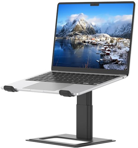 SOUNDANCE Adjustable Laptop Stand for Desk, Computer Stand, Ergonomic Laptop Riser Holder Compatible with 10 to 17.3 Inches Notebook PC Computer, BLACK