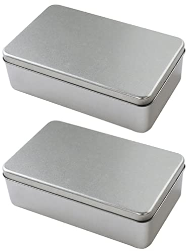 2Er Set Elegante Metalldosen Mit Deckel - Vielseitige Keksdosen Aus Weißblech Für Kekse Süßigkeiten Schmuck Ideal Für Geschenke Zu Weihnachten Geburtstag Und Hochzeit - 18 X 11 Cm Silber