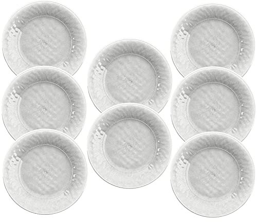 Potters Reactive Glaze White Melamine/Plastic/BBQ/Outdoor Side Plate Set (8)