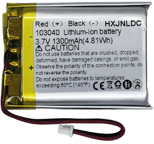 DC 3,7v 1300mah 103040 Batterie au Lithium polymère Rechargeable pour DIY 3.7-5v Produits électroniques avec 2 Fils intégrés de Remplacement de la Batterie et de la lumière LED