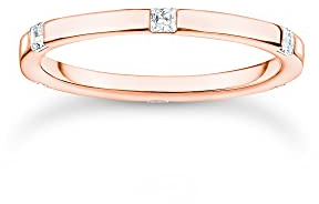 THOMAS SABO Damen-Ring mit weißen Steinen 925 Sterling Silber 750 Rosegold TR2396-416-14
