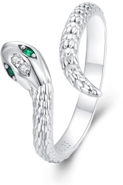 925 Sterling Silber Schlange Verstellbarer Daumen ring Schmuckgeschenk für Frauen und Mädchen.