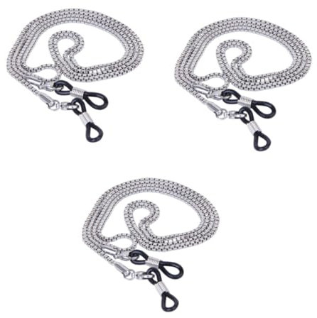 CALLARON 3St Brillenkette aus Edelstahl Brillenkette aus Seil Brillengestell Gläser Sonnenbrille Brillenkette Sonnenbrillenkette Glaskette aus Edelstahl Brillenhalter Halskette Kastenkette