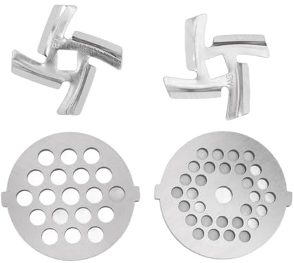 Lame per tritacarne, lame per tritacarne, dischi in acciaio inox, lame abrasive per tritacarne, 2 lame affilate, 2 taglienti