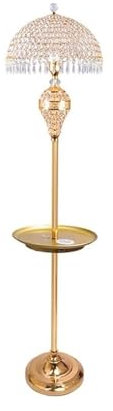 BPILOT Lampadaire sur Pied Lampadaires LED avec étagères et ports USB Lampadaire moderne Lampe de lecture en verre cristal for salon chambre Lampes Moderne