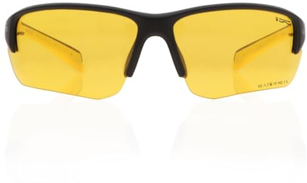OPC TACTICAL SAN SALVO Taktische Schutzbrille Matt Schwarz/Gelb | Ultraleicht | UV400 Schutz | Ballistische Sicherheit | Für Schießsport, Airsoft, Radfahren | ANSI & EN 166 Zertifiziert