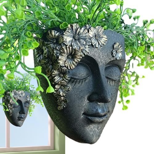 Pot De Jardinière pour Visage | Pots Fleurs en Forme Visage | Jardinière | Murale | Pot De Mural | Pot De Jardinière À Tête Succulente pour Intérieur Et Extérieur