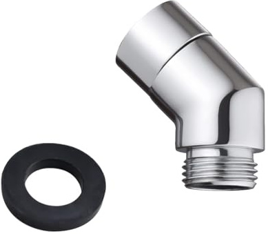 Duschschlauch Adapter 1/2 135 Grad, Winkelstück für Handbrause, Duschkopf und Duschschläuche Verlängerung, Silber