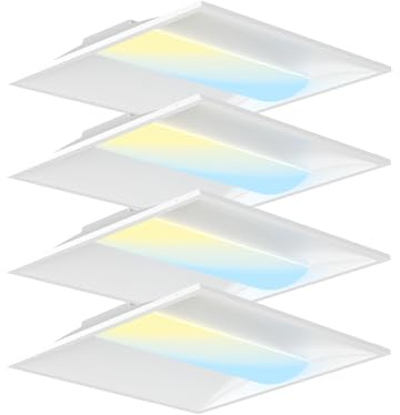 OKQ 2x2 LED Troffer Center Basket Panel,Color Tunable 3500K/4000K/5000K, Watt Adjustable, 30W/35W/40W-Up to 6000Lumens,0-10V Dimmable Recessed Back-Lit Drop Ceiling Light,ETL&DLC Qualified, 4Pack