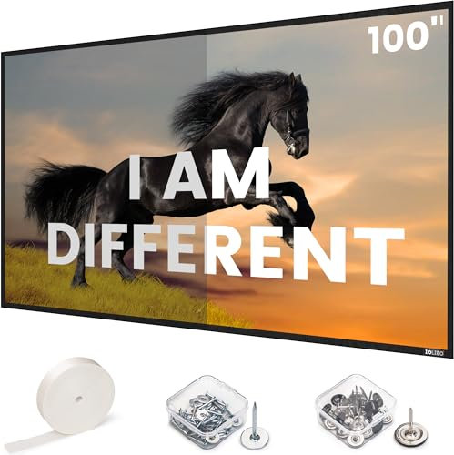 New ALR Projector Screen - Fixed Frame Like & Wall Mounted - High Contrast 70% ALR High Brightness 2.7X Gain - 100 inch 16:9 Gray Screen - by Iolieo