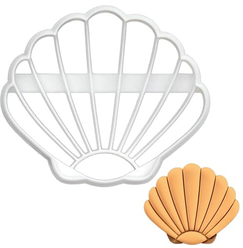 BAKERLOGY Jakobsmuschel Ausstechform - Pilgermuschel Ausstecher, Detailliertes Keksausstecher, Ideal für Fondant, Keksteig, Ton