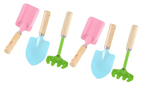 JOINPAYA 2sätze Junge Mädchen Gartenwerkzeug -teiliges Mini Gartenwerkzeuge Aus Metall Mit Robustem Holzgriff Sicheres Gartentool Für Jungen Und Mädchen Für Kleine Hände Farben