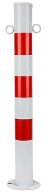 LHXLSH Sicherheitspoller Parkplatzsperre Pfosten, Mit 3 Dehnschrauben, Parkbarriere Absperrpfosten Mit Reflexstreifen, für Parkplatz, Verkehrskontrolle(Red)