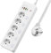 Ciabatta Multipresa con 4 USB,BOCHLION 5 Presa Multipla Salvaspazio con Interruttori Indipendenti, PD20W e QC3.0 Ricarica Ciabatta Elettrica Multipresa con Protezione Sovratensione Cavo 2m-Bianco
