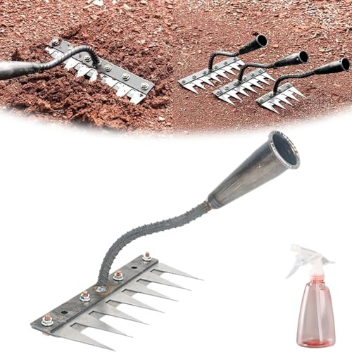 Nextgengardening Rake, IronRake 2.0 - Upgraded Iron Weeding Rake, Rakes for Lawns Heavy Duty, for Yard Garden, Durable ＆ Lightweight (7 teeth)