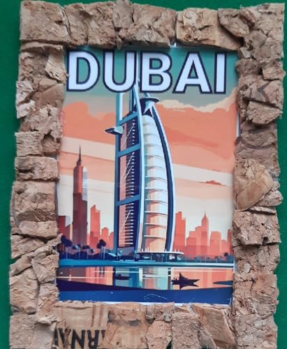 Dubai Souvenir-Kühlschrankmagnet, handgefertigt, für Reisen, Urlaub, Stadt, Souvenir, Kühlschrankmagnet, ca. 6 x 7 cm, Geschenkideen