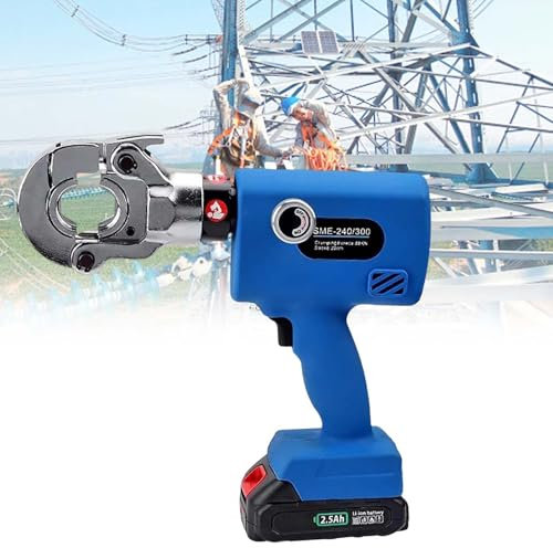 QFGain Alicates De Prensado EléCtricos HidráUlicos para Terminales De Cable - Herramienta De Prensado Profesional, Kit De Crimpadora para Terminales De Aluminio, Cable, Crimpadora AutomáTica,300