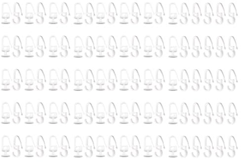 Rdxanc Set di 100 ganci per binario per tende da soffitto, 50 ganci pieghevoli bloccabili e 50 ganci a forma di S