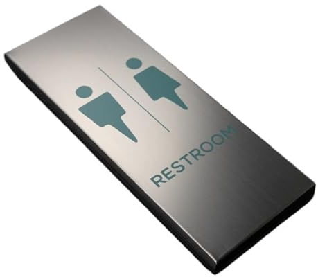 CSSHNL Cartello Toilette Segnaletica in Metallo for Toilette, for Uomini e Donne, Adesivo da Parete for Toilette di Hotel, Cartello for Bagno(Type 1)