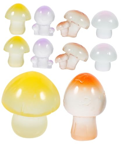 HEMOTON 24 Pièces Champignons Phosphorescents Miniature Statue De Champignon Décoration De Jardin pour Micro Paysage Et Décoration Intérieure