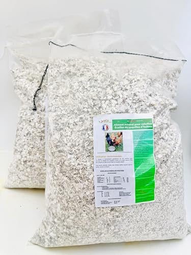 Scaglie di Conchiglie di Ostriche – Alimento Minerale per Pollame – Fonte di Calcio Naturale – Galline, Quaglie, Tacchino – Fabbricato e Confezionato in Francia (19 kg)
