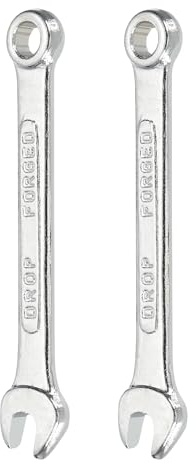 sourcing map 2 llaves combinadas de 6 mm, caja métrica de 12 puntos y extremo abierto, acero chapado en zinc, herramienta de llave de doble extremo para reparación de tuberías, muebles, maquinaria